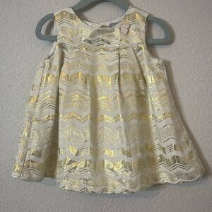 Tahari Toddler Girl Gold Metallic Dress